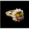 Image 1 : 2.65 ctw Ametrine and Diamond Ring - 14KT Yellow Gold