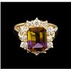 Image 2 : 2.65 ctw Ametrine and Diamond Ring - 14KT Yellow Gold