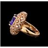 Image 3 : 14KT Rose Gold 4.34 ctw Tanzanite and Diamond Ring