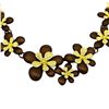 Image 1 : Flower Hand Painted Necklace - Gold Plated