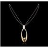 Image 2 : 14KT Two Tone Gold 0.62 ctw Diamond Pendant with Chain