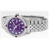 Image 5 : Rolex Mens Stainless Steel Diamond Lugs Purple Diamond & Ruby Datejust Wristwatc