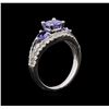Image 3 : 1.84 ctw Tanzanite and Diamond Ring - 14KT White Gold