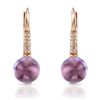 Image 1 : 14k Rose Gold  3.37CTW Amethys and Diamond Earrings