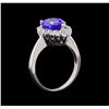 Image 4 : 3.02 ctw Tanzanite and Diamond Ring - 14KT White Gold