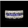 Image 2 : 14KT White Gold 1.53 ctw Tanzanite and Diamond Ring