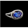 Image 1 : 14KT White Gold 4.14 ctw Tanzanite and Diamond Ring