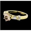 Image 1 : 0.63 ctw Morganite and Diamond Ring - 14KT Yellow Gold