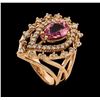 Image 4 : 1.21 ctw Pink Tourmaline and Diamond Ring - 14KT Rose Gold