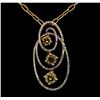 Image 2 : 2.02 ctw Diamond Pendant With Chain - 14KT Rose Gold