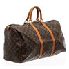 Image 3 : Louis Vuitton Monogram Canvas Leather Keepall 50 cm Duffle Bag Luggage