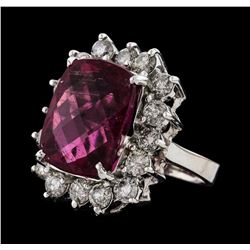 11.12 ctw Tourmaline and Diamond Ring - 14KT White Gold