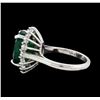 Image 3 : 6.51 ctw Emerald and Diamond Ring - 14KT White Gold