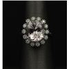 Image 1 : 5.18 ctw Morganite and Diamond Ring - 14KT White Gold