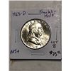 Beautiful 1963 D Franklin Silver Half Dollar MS  High Grade