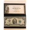 Image 1 : 2003 A Series Federal 2 Dollar Bill UNC in Leather Binder with COA