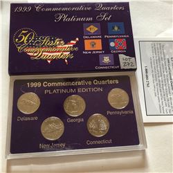 1999 PLATINUM Mint Complete State Quarters Set DE PA NJ GA CT in Original Package