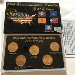 1999 GOLD EDITION Mint Complete State Quarters Set DE PA NJ GA CT in Original Package