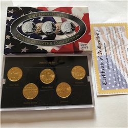 2001 GOLD EDITION Mint Complete State Quarters Set NY NC RI VT KY in Original Package