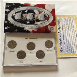 2004 PLATINUM EDITION Mint Complete State Quarters Set MI FL TX IA WI in Original Package