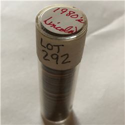 Roll of 51 Total Mixed Grades 1980s Lincoln Pennies