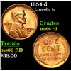 Image 1 : 1954-d Lincoln Cent 1c Grades GEM+ Unc RD