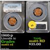 Image 1 : PCGS 1960-p Small Date Lincoln Cent 1c Graded  GEM RD By PCGS