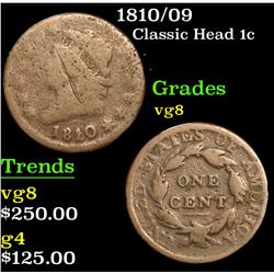 1810/09 Classic Head Large Cent 1c Grades vg, very good