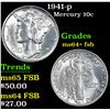 Image 1 : 1941-p Mercury Dime 10c Grades Choice Unc+ FSB