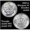Image 1 : 1883-o Morgan Dollar $1 Grades Choice Unc