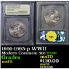 Image 1 : 1991-1995-p WWII Modern Commem Half Dollar 50c Graded GEM++ Perfection By USCG