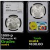 Image 1 : NGC 1889-p Morgan Dollar $1 Graded Choice Unc By NGC