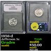 Image 1 : 1956-d Jefferson Nickel 5c Graded GEM+ Unc By USCG