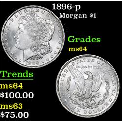 1896-p Morgan Dollar $1 Grades Choice Unc