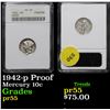 Image 1 : ANACS 1942-p Proof Mercury Dime 10c Graded Proof By ANACS