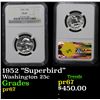 Image 1 : NGC 1952 "Superbird" Washington Quarter 25c Graded GEM++ Proof By NGC