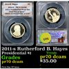 Image 1 : ANACS 2011-s Rutherford B. Hayes First Day Of Issue Presidential Dollar $1 Graded  GEM++ Proof Deep 