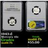 Image 1 : NGC 1943-d Mercury Dime 10c Graded GEM+ FB By NGC