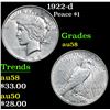 Image 1 : 1922-d Peace Dollar $1 Grades Choice AU/BU Slider