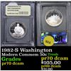 Image 1 : 1982-S Washington Modern Commem Half Dollar 50c Graded GEM++ Proof Deep Cameo By USCG
