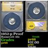 Image 1 : ANACS 1952-p Proof Roosevelt Dime 10c Graded GEM+ Proof By ANACS