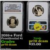 Image 1 : NGC 2016-s Ford Early Release Presidential Dollar $1 Graded  GEM++ Proof Deep Cameo By NGC