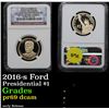 Image 1 : NGC 2016-s Ford early Release Presidential Dollar $1 Graded  GEM++ Proof Deep Cameo By NGC