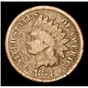 Image 2 : 1874 Indian Cent 1c Grades f, fine
