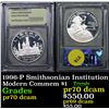 Image 1 : 1996-P Smithsonian Institution Modern Commem Dollar $1 Graded GEM++ Proof Deep Cameo By USCG