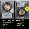 Image 1 : PCGS (2007) WASHINGTON MISSING EDGE LETTERING Presidential Dollar $1 Graded Choice Unc By PCGS