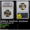 Image 1 : NGC 2008-p Andrew Jackson First Day Of Issue Presidential Dollar $1 Graded  GEM By NGC