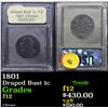 Image 1 : 1801 3 Errors Draped Bust Large Cent 1c Graded f, fine By USCG