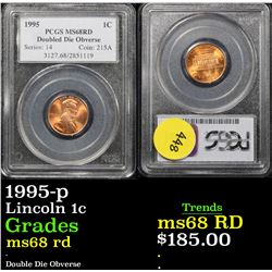 PCGS 1995-p Double Die Obverse Lincoln Cent 1c Graded  GEM+ RD By PCGS