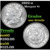 Image 1 : 1892-o Morgan Dollar $1 Grades Unc Details